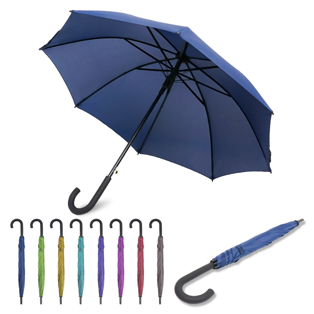 Promotional Double Canopy Windproof stick straight Golf Eco Friendly Polyester Umbrella With Custom Handle for Travel