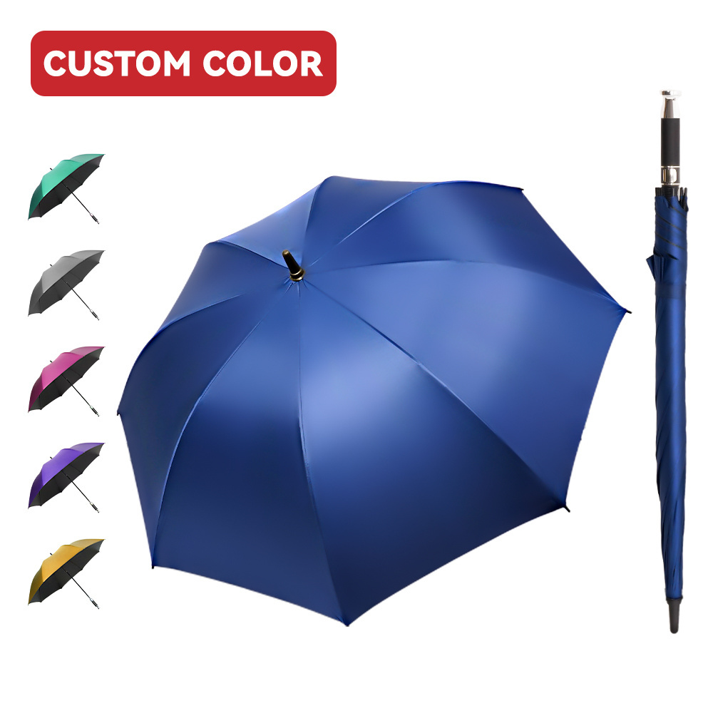 Manufacturer straight large windproof logo prints promotional branded custom golf stick straight umbrella