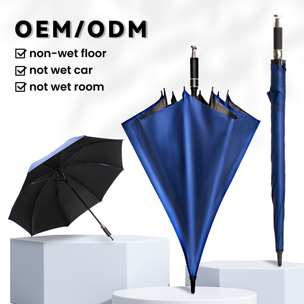 Manufacturer straight large windproof logo prints promotional branded custom golf stick straight umbrella