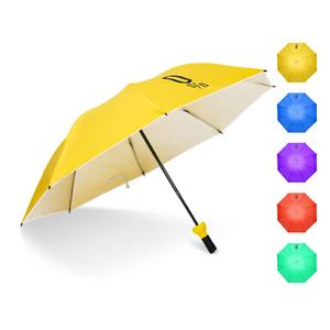 Custom Printing Advertise Gift Rainy Sunny 3 Folding Umbrella Logo Foldable Wine Bottle Umbrellas for rain and sun