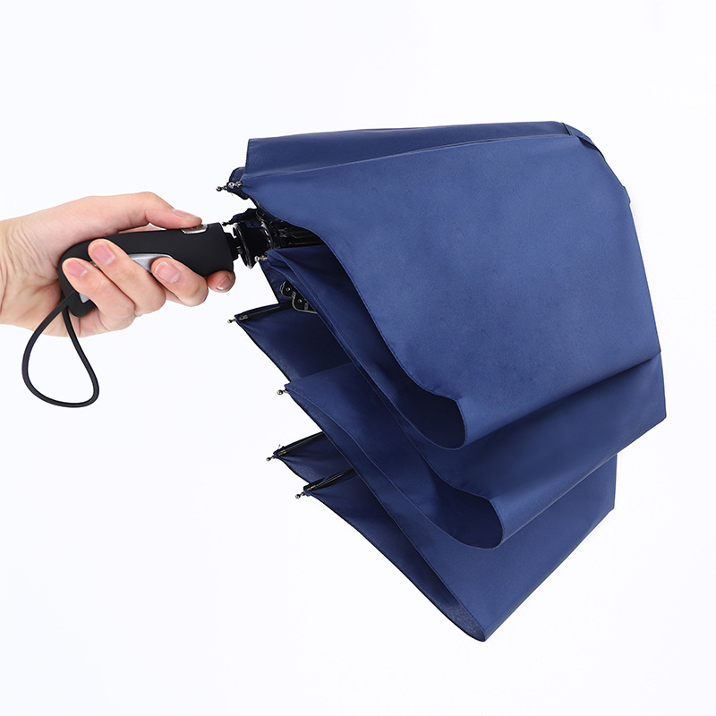 Good quality 3 folding portable custom solar personalized rainproof umbrella for couple