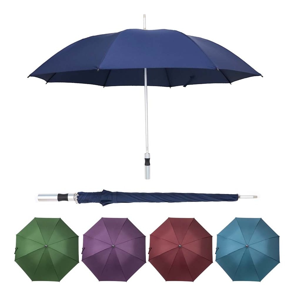 Umbrellas Wholesale automatic 30 Fiberglass Ribs Pongee 8 Panels Big Straight Umbrellas Golf Umbrella with Custom Logo Printing