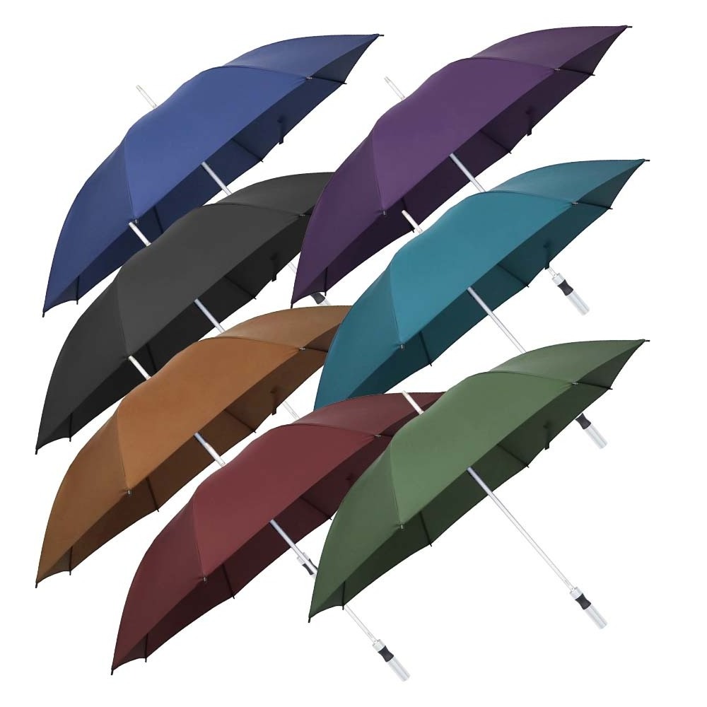 Umbrellas Wholesale automatic 30 Fiberglass Ribs Pongee 8 Panels Big Straight Umbrellas Golf Umbrella with Custom Logo Printing