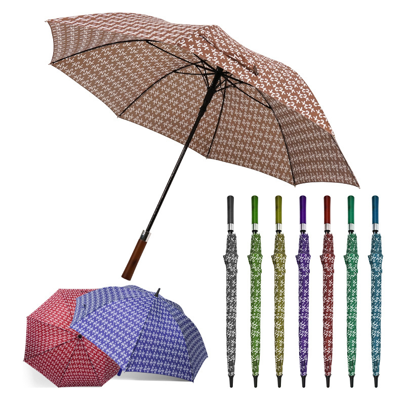 Matching color fiberglass frame UV Resistance pongee auto Golf Umbrella with shoulder bag