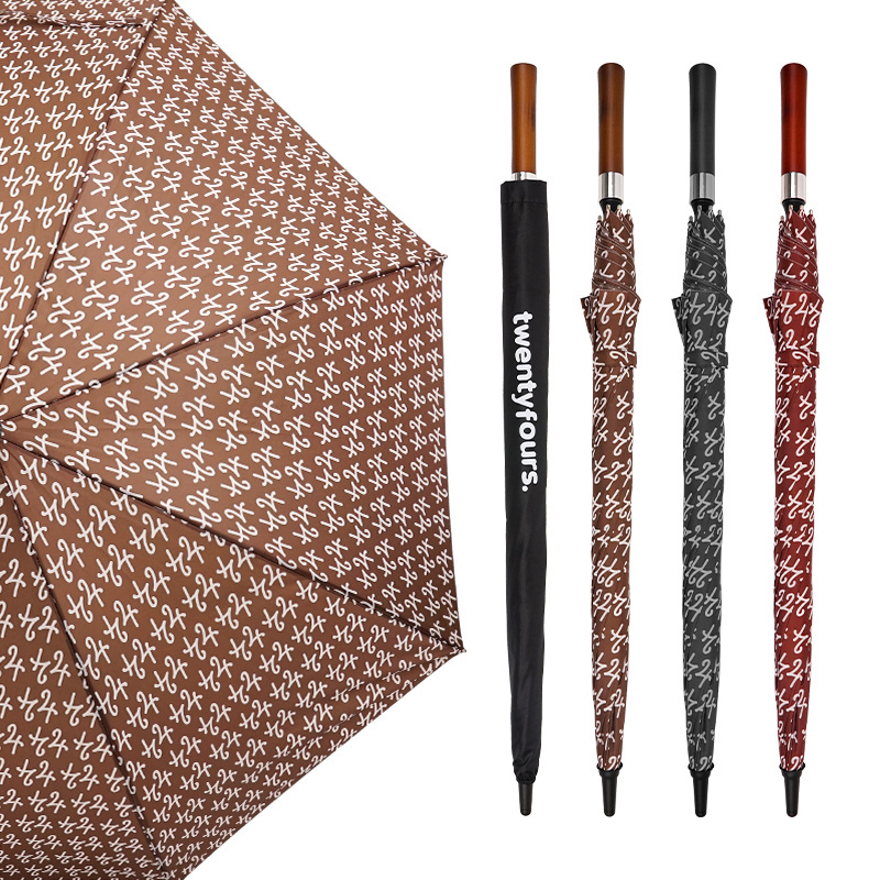 Matching color fiberglass frame UV Resistance pongee auto Golf Umbrella with shoulder bag