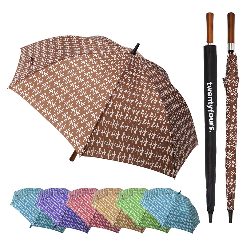 Matching color fiberglass frame UV Resistance pongee auto Golf Umbrella with shoulder bag