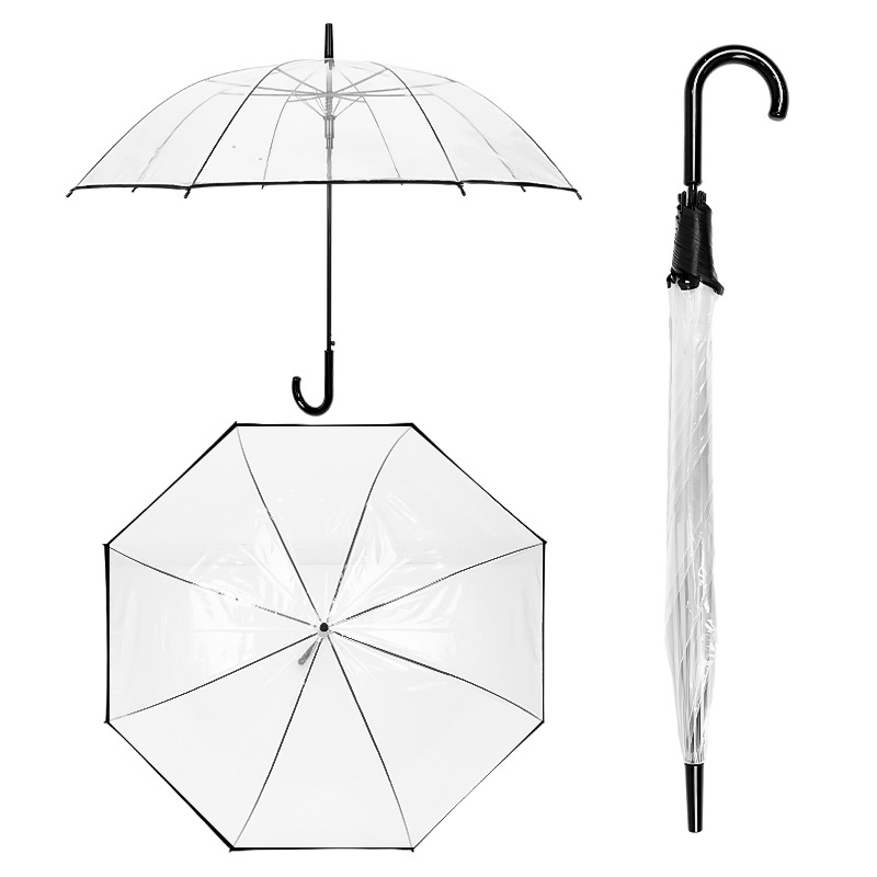 POE Hot Sale Dome Shape Umbrella High Quality Clear Transparent Umbrella Plastic Umbrella