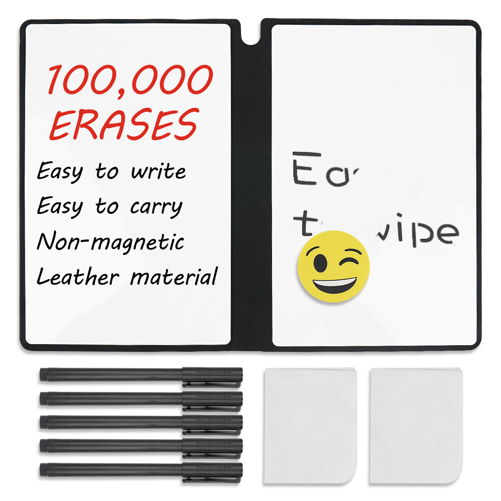 Double-Sided Desktop Wet Eraser A4 A5 Erasable whiteboard notebook exercise book with white board marker pen