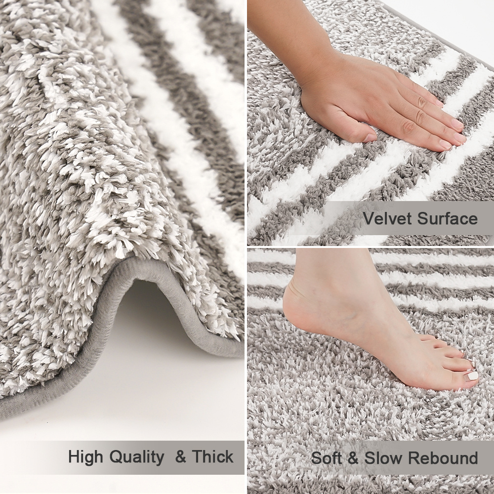 Hot Sale Luxury 2024 New Design Washable Low-Profile High Color Fastness Bathroom Rugs Floor Shower Mats For Promotion Event