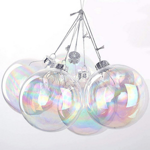 Christmas Iridescent Ornaments Balls Christmas Hanging Ornaments Clear Ball Ornaments for Xmas Party Birthday Wedding Decor