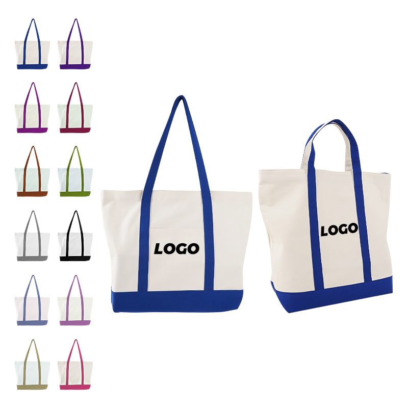 Wholesale cotton shopping canvas tote bag style size customized foldable canvas reusable shopping bag with custom printed logo