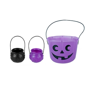 Decoration Mini Candy Bucket Pot Witch Cauldron Holder Jar Trick Or Treat Halloween Bucket Kids Toy