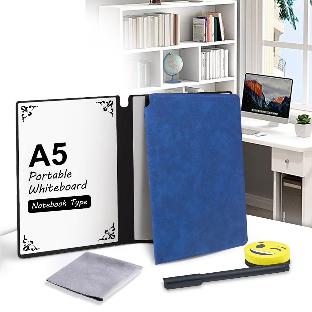 Double-Sided Desktop Wet Eraser A4 A5 Erasable whiteboard notebook exercise book with white board marker pen