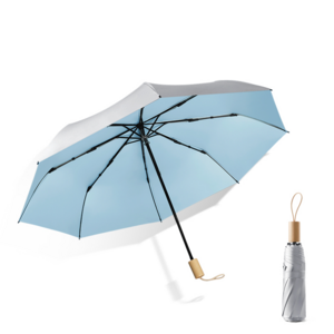 Popular solid wooden handle slivering printing fabric pongee polyester special umbrella  for anti-sunburn