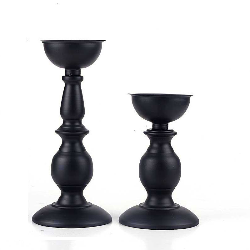 Gold Black Wedding Nordic Metal Pillar Holders For Table Centerpiece