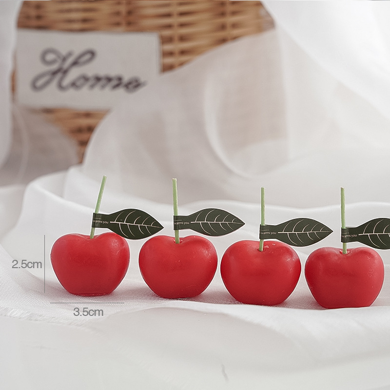 Creative Cherry Cherries Shaped Scented Candles Decoration Shooting Props Cherries Fruit Scented Candles