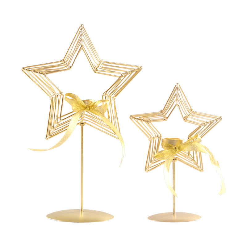 Modern Christmas Decoration Star Shape Tea Light Candle Holder for Home Decor