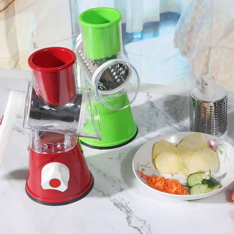 3 in 1 kitchen rotary vegetable slicer potato chipper cutter cheese chopper manual vegetable grater