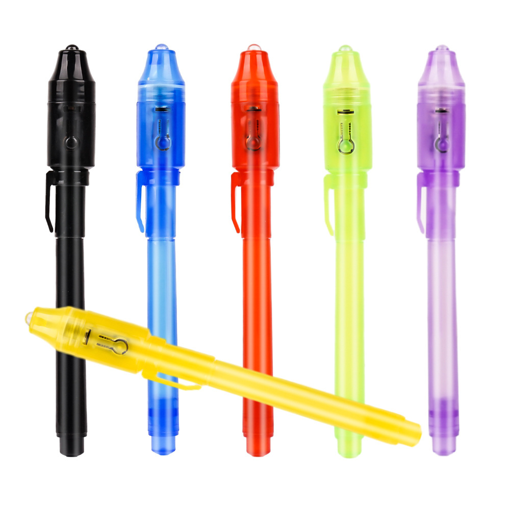 Kids Invisible Ink Luminous Magic Marker Pen with light for Writing Secret Message