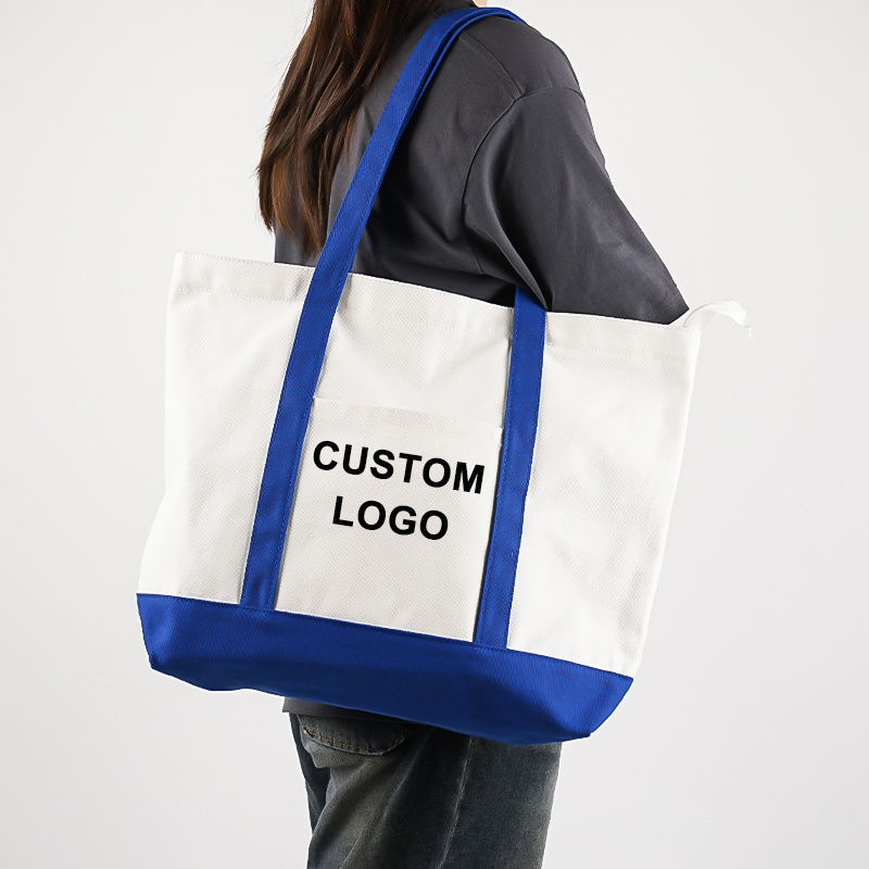 Wholesale cotton shopping canvas tote bag style size customized foldable canvas reusable shopping bag with custom printed logo