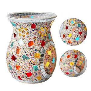 Moroccan Mosaic Glass Candle Holder jar Romantic Candlelight Dinner Candle stick for wedding