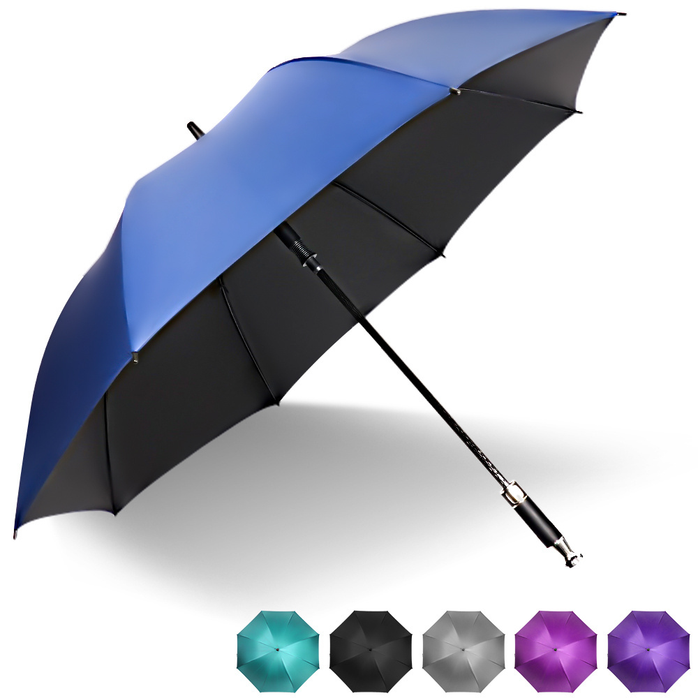 Modern Semi-automatic Double Canopy Windproof rainproof stick straight hanging Golf Umbrella For Business Gifts