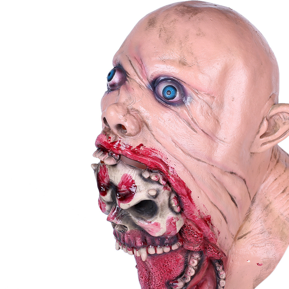 Silicone Party Halloween Skeleton Zombie Face Mask For Adults