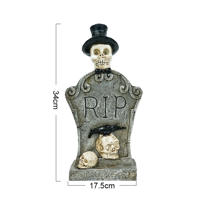 Halloween Zombie Tombstone Skeleton Decorations Yard Decor Creepy Spooky Skull Head Light Up Eyes Haunted Props