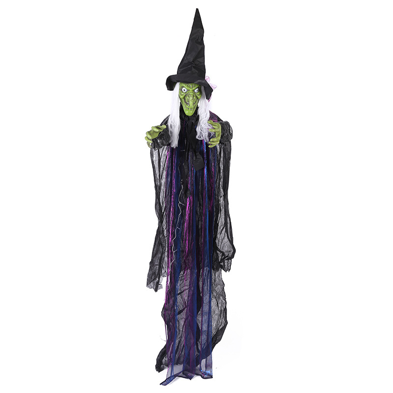 Halloween Haunted House Yard Wall Door Decor 6 Ft Black Veil Cloth Skeleton Scary Hanging Ghost