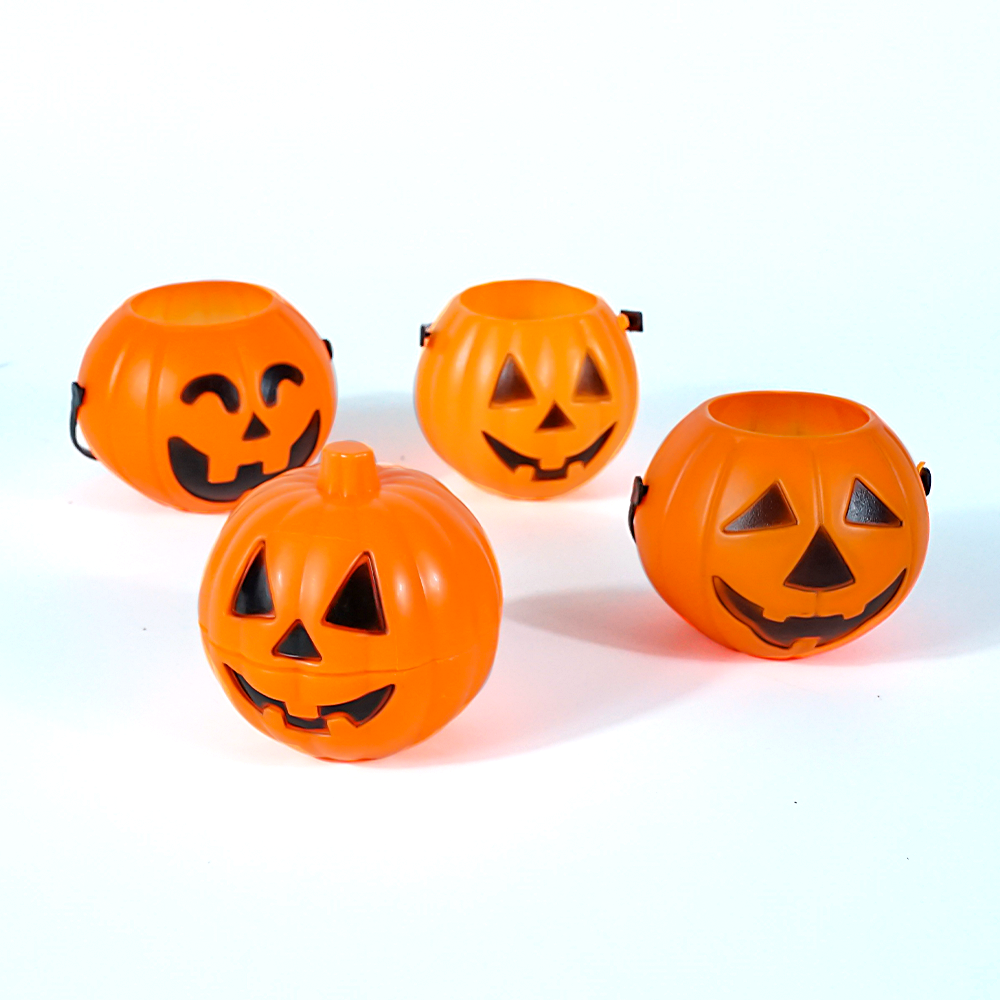 Wholesale Kids Witch Port Cauldron Large Size Led Light Up Pumpkin Halloween Candy Bucket For Toys