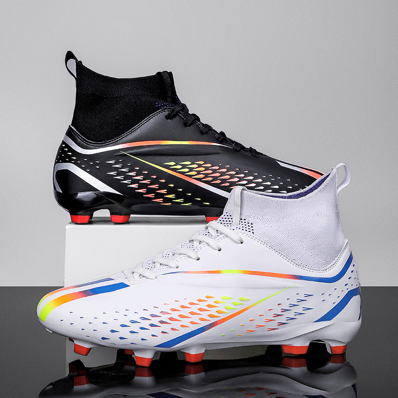 Factory AG Long Spike Artificial Grass Outdoor Men's Training Soccer Boots Shoes Shin Gurds Size Pakistan White Football Boots