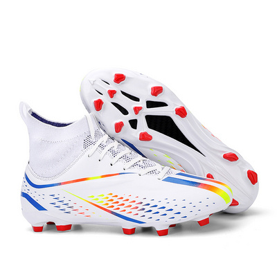 Factory AG Long Spike Artificial Grass Outdoor Men's Training Soccer Boots Shoes Shin Gurds Size Pakistan White Football Boots