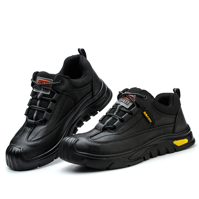 Waterproof leather safety shoes plastic toe insulation 10kv shoes for work  anti-puncture  work safety shoes for men