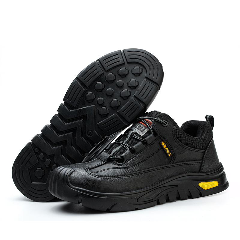 Waterproof leather safety shoes plastic toe insulation 10kv shoes for work  anti-puncture  work safety shoes for men