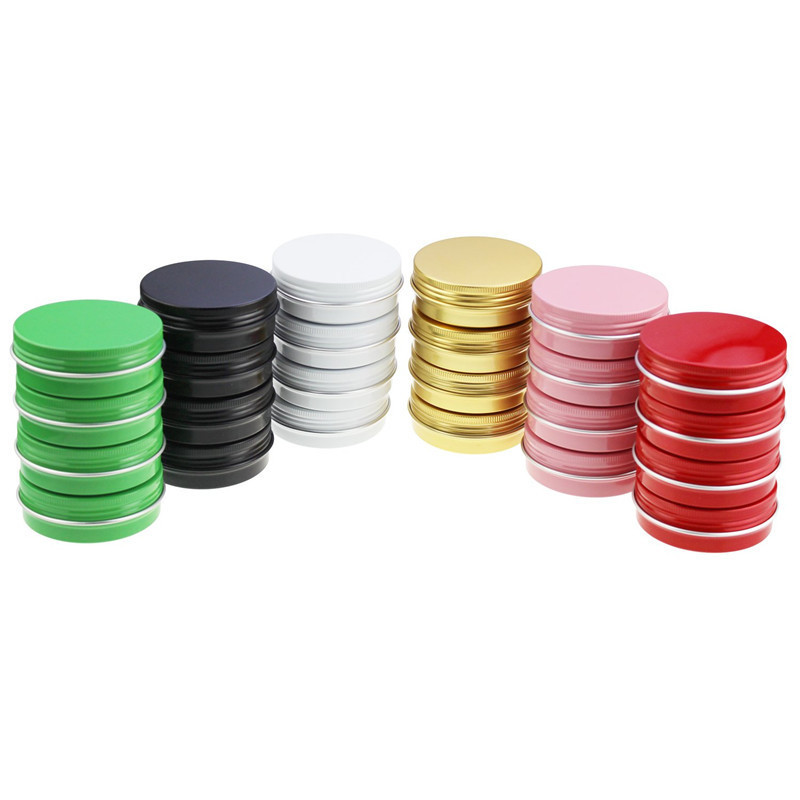 with window cap for cream cosmetic butter lip balm 5g 15g 30g 50g 100g 150g matte black gold red white aluminum tin jars