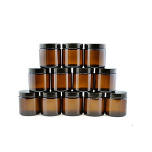 100ml 150ml 250ml dark amber brown shading eye face cream cosmetic bottle glass candle jar