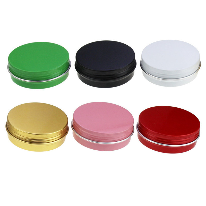 with window cap for cream cosmetic butter lip balm 5g 15g 30g 50g 100g 150g matte black gold red white aluminum tin jars