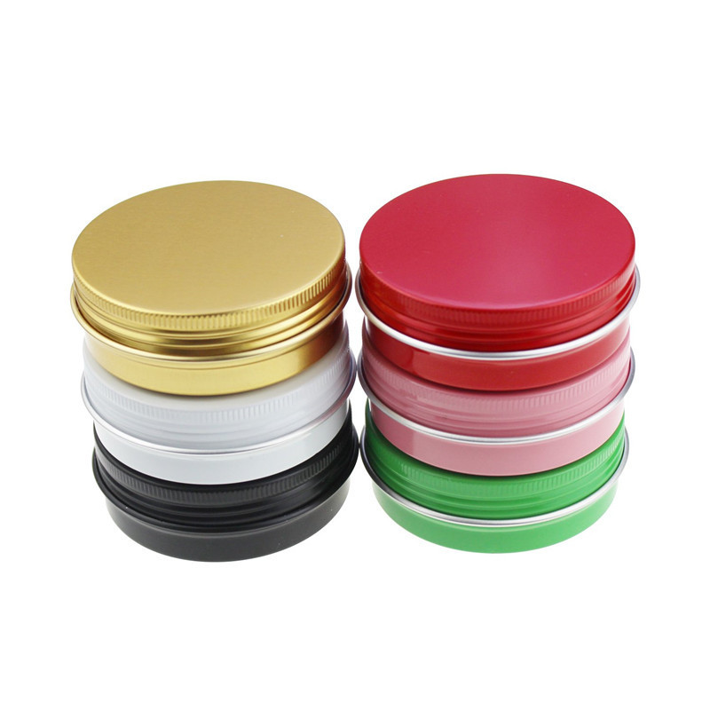 with window cap for cream cosmetic butter lip balm 5g 15g 30g 50g 100g 150g matte black gold red white aluminum tin jars