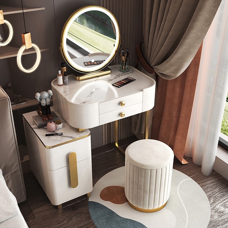 Bedroom furniture modular simple designs dressers with drawers luxury dressing table for bedroom with lights mirror