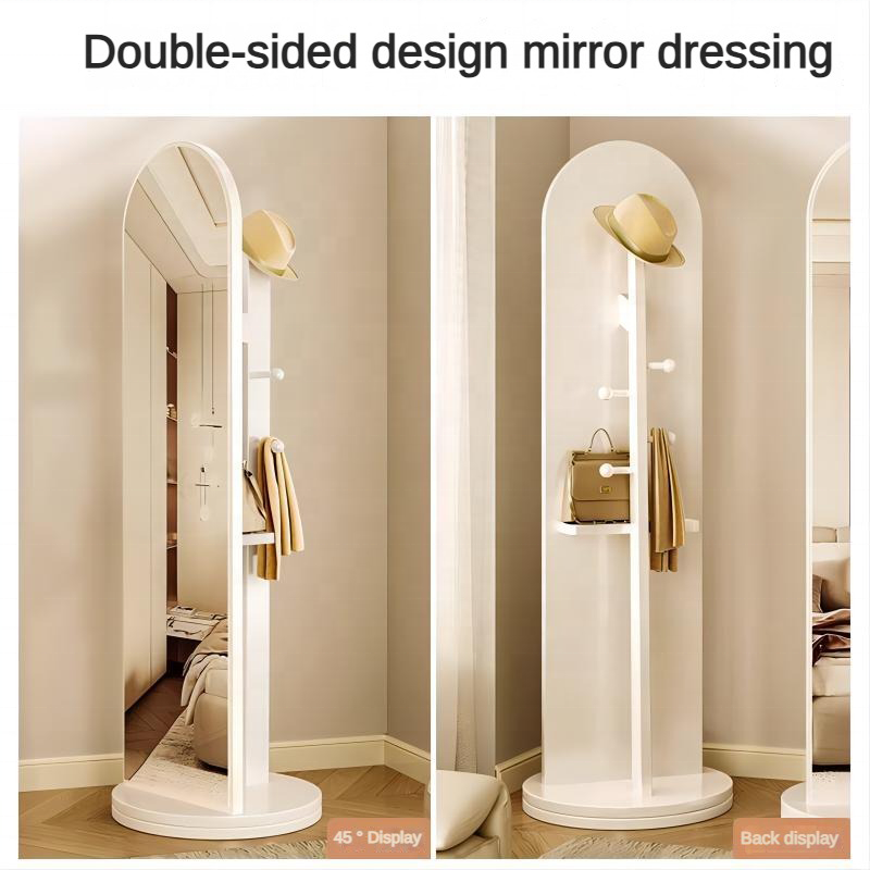 Hotel living room modern classic hatstand multifunctional floor corner clothes tree white wooden coat racks stand with mirror