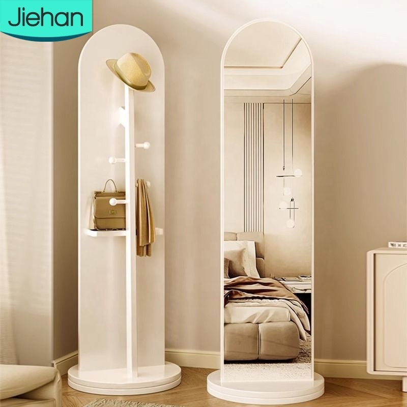 Hotel living room modern classic hatstand multifunctional floor corner clothes tree white wooden coat racks stand with mirror