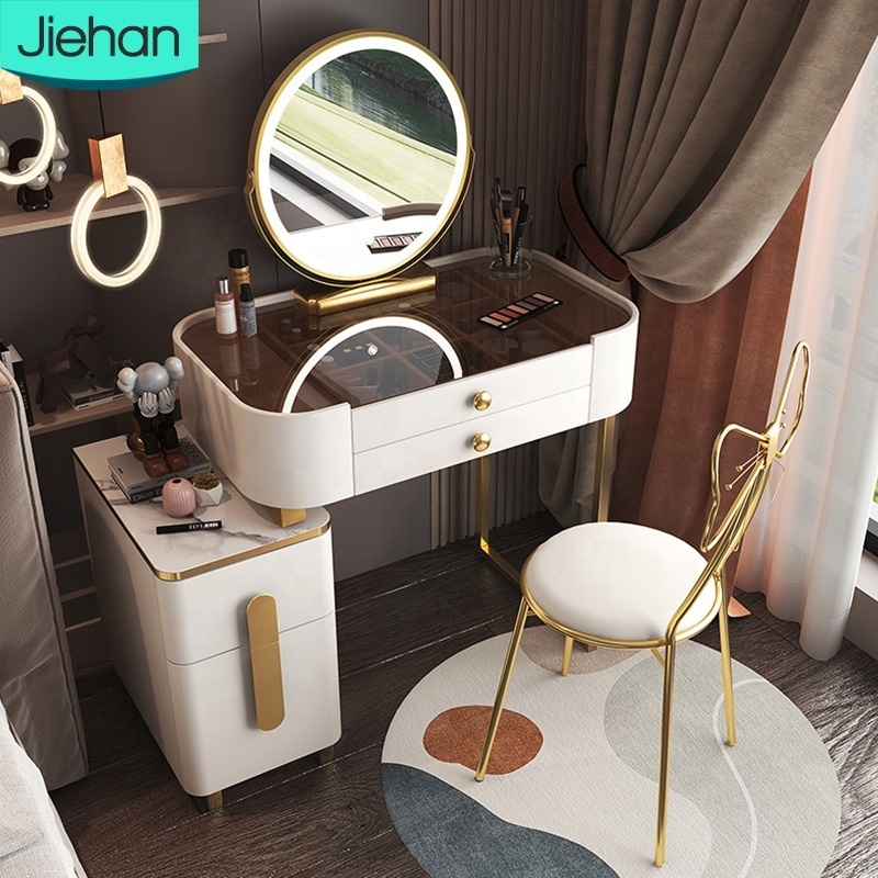 Bedroom furniture modular simple designs dressers with drawers luxury dressing table for bedroom with lights mirror