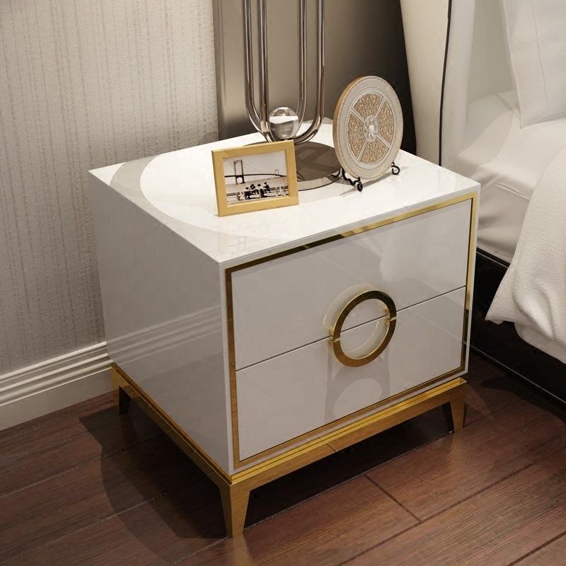 luxury lacquer secret compartments new arrivals white and black nightstand with 2 drawer