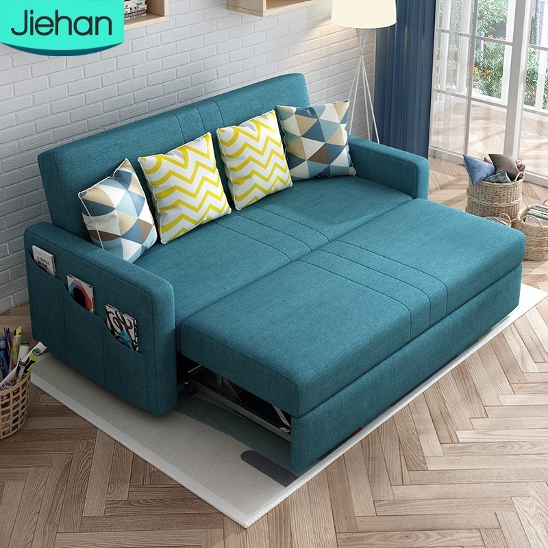 China ready to ship high quality fabric home furniture bedroom living room transformer cheap folding sofa bed