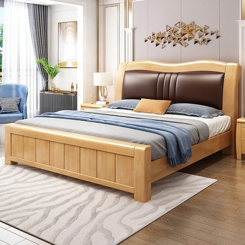 China manufacturer 2021 contemporary bedroom furniture wooden queen and king size bed frame with storage