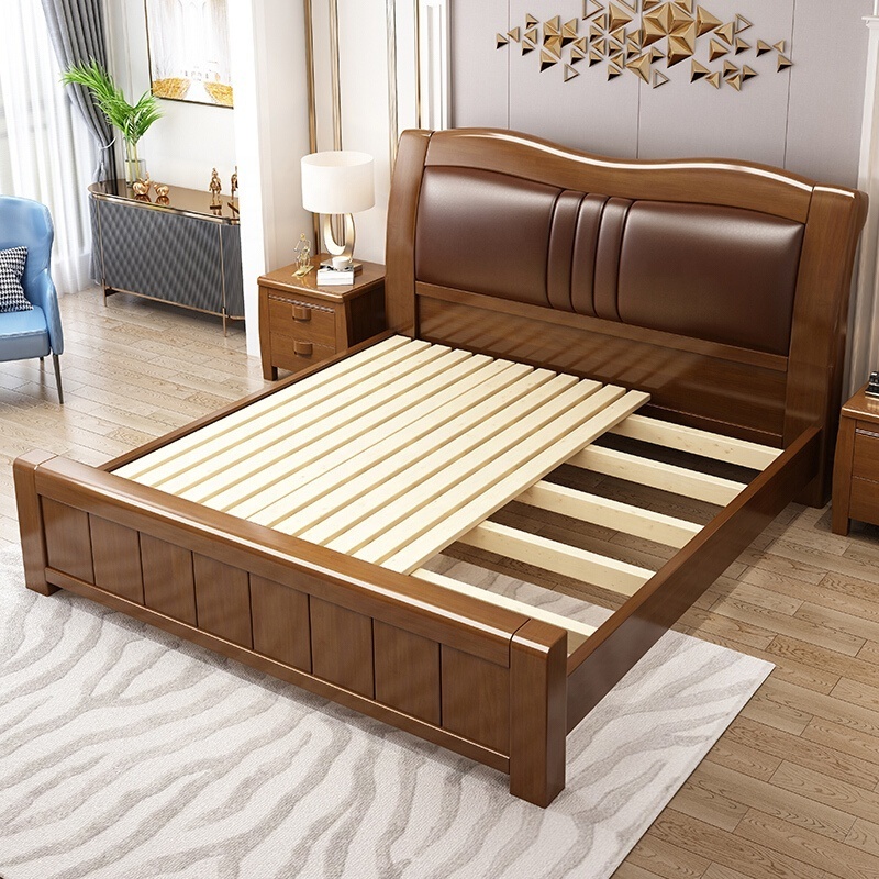 China manufacturer 2021 contemporary bedroom furniture wooden queen and king size bed frame with storage