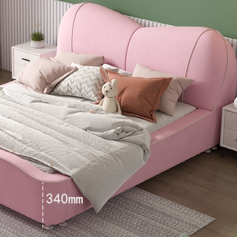 children bedroom furniture set upholstered new designs pink house beds for kids with soft headboard