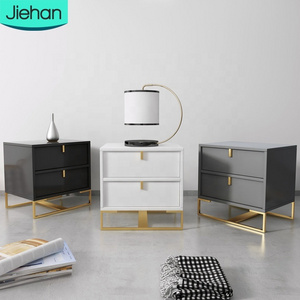 minimalist secret compartments luxury lacquer classic wood gray and gold nightstand with metal