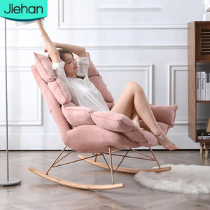 pink and blue beauty relax modern velvet rocking chair recliner zero gravity chair for bedroom furniture