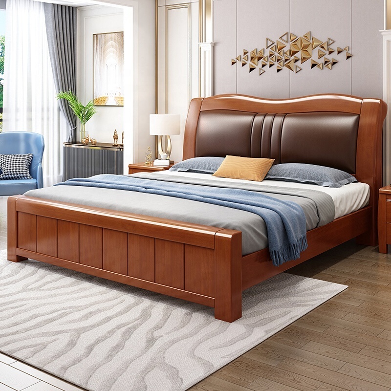 China manufacturer 2021 contemporary bedroom furniture wooden queen and king size bed frame with storage